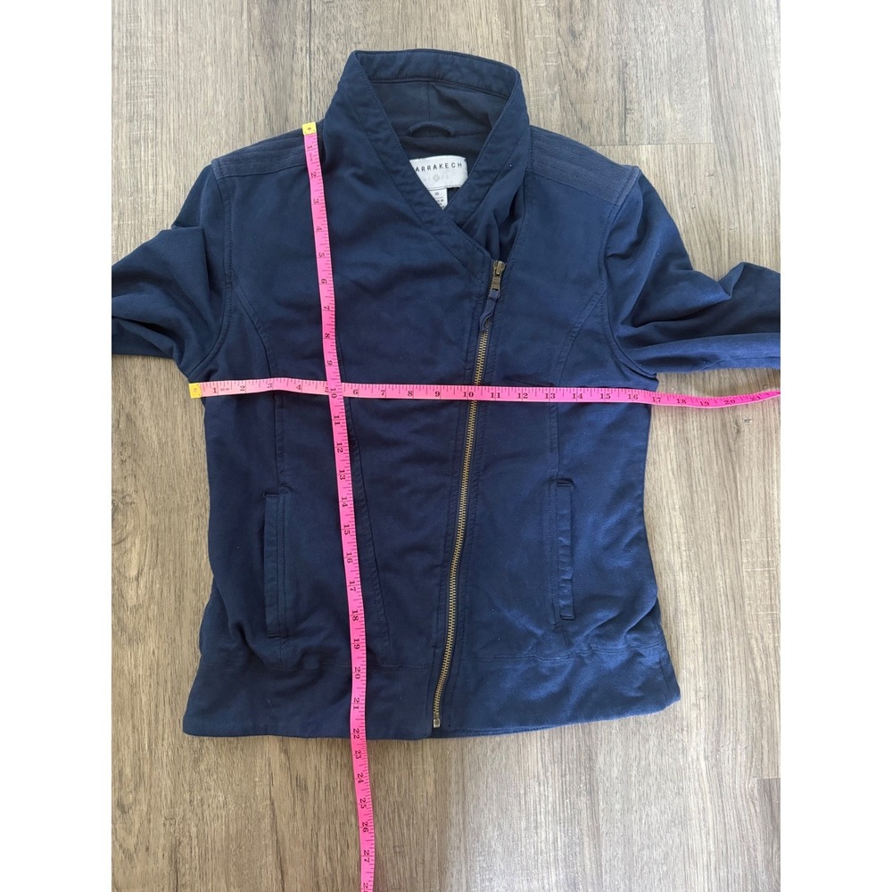 Marrakech Navy Moto Jacket Women's XS Asymmetrical Zip Utility Anthropologie - Picture 11 of 11